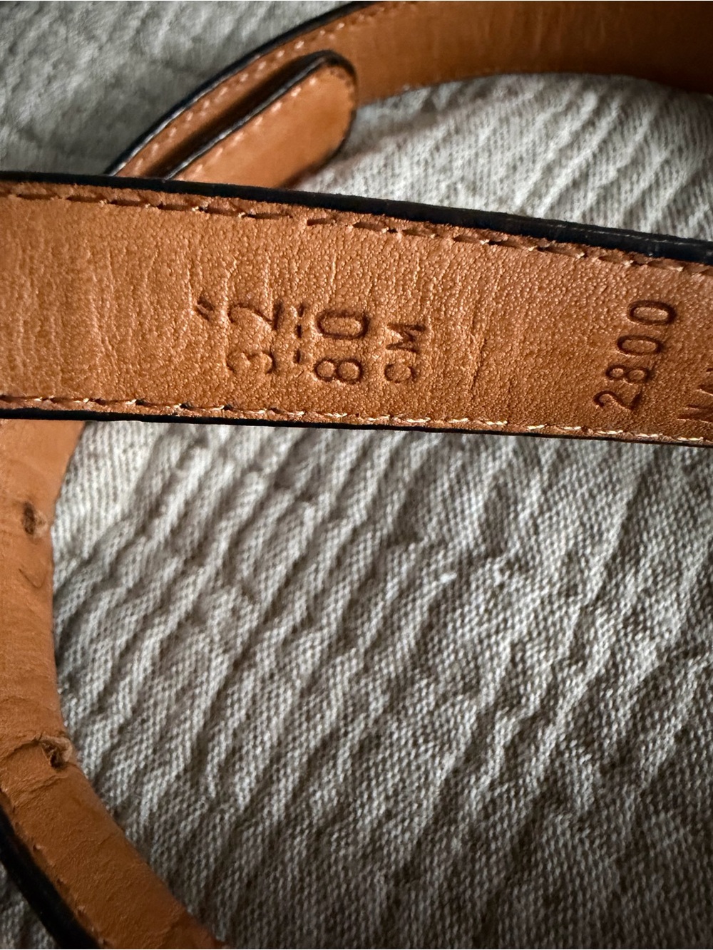 Coach Vintage Navy Blue Skinny Leather Belt womens Y2K Gold Brass Buckle Size s - Picture 4 of 9